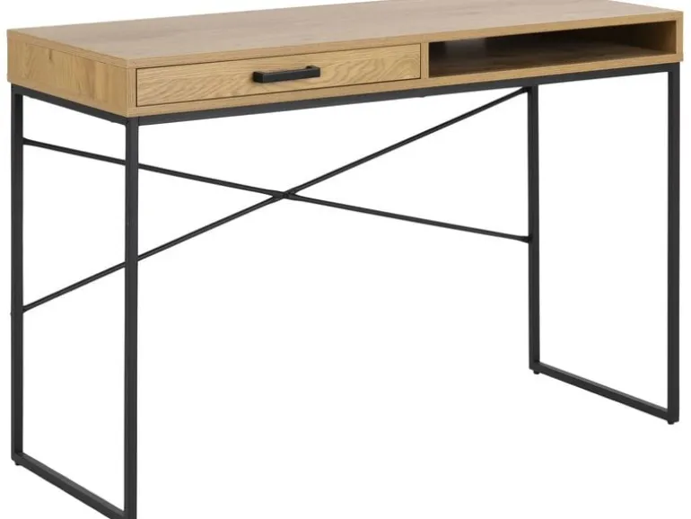 AC Design Tisch Seaford, Schwarz matt / Wildeiche matt