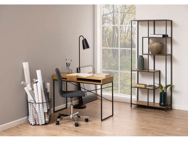 AC Design Tisch Seaford, Schwarz matt / Wildeiche matt