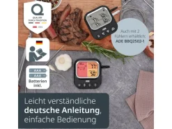 ADE Digitales BBQ-Thermometer schwarz