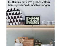 ADE Funk-Wanduhr XL, Schwarz