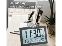 ADE Funk-Wanduhr XL, Schwarz