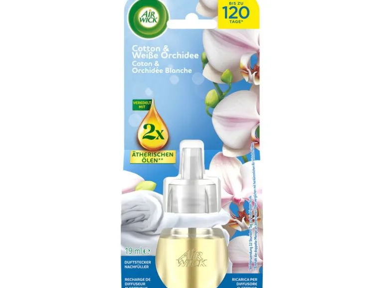Air Wick Duftspender Nachfüller Cotton und Weisse Orchidee 19 ml