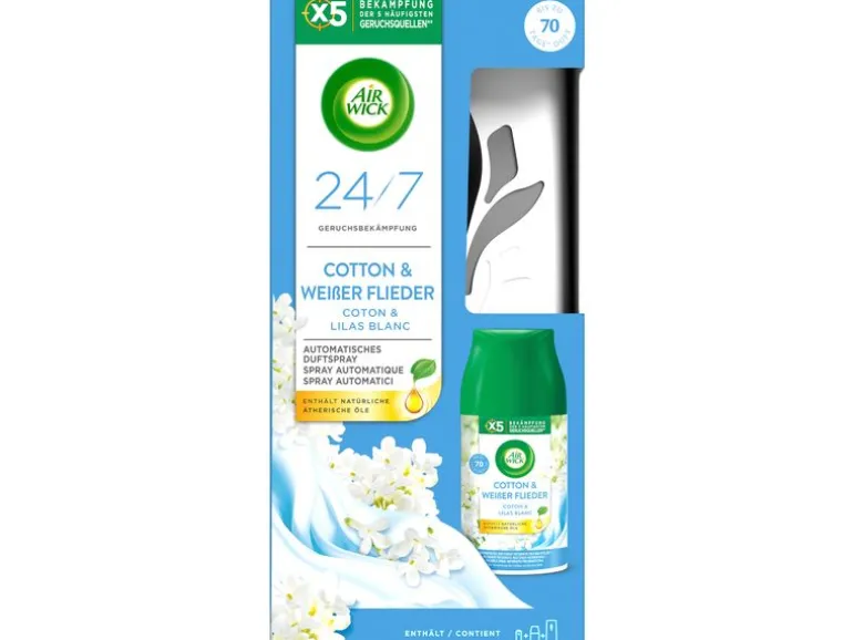 Air Wick Freshmatic Starter-Set Baumwolle und weisser Flieder