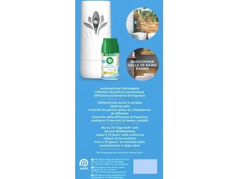 Air Wick Freshmatic Starter-Set Baumwolle und weisser Flieder