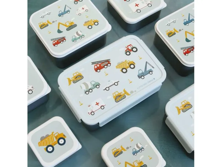 A Little Lovely Company Lunchbox Fahrzeuge Mehrfarbig