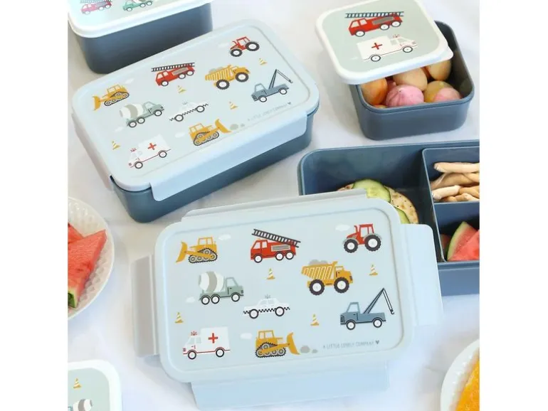 A Little Lovely Company Lunchbox Fahrzeuge Mehrfarbig