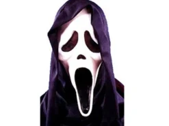 Amscan Maske Halloween Screammaske mit Tuch, Gummi