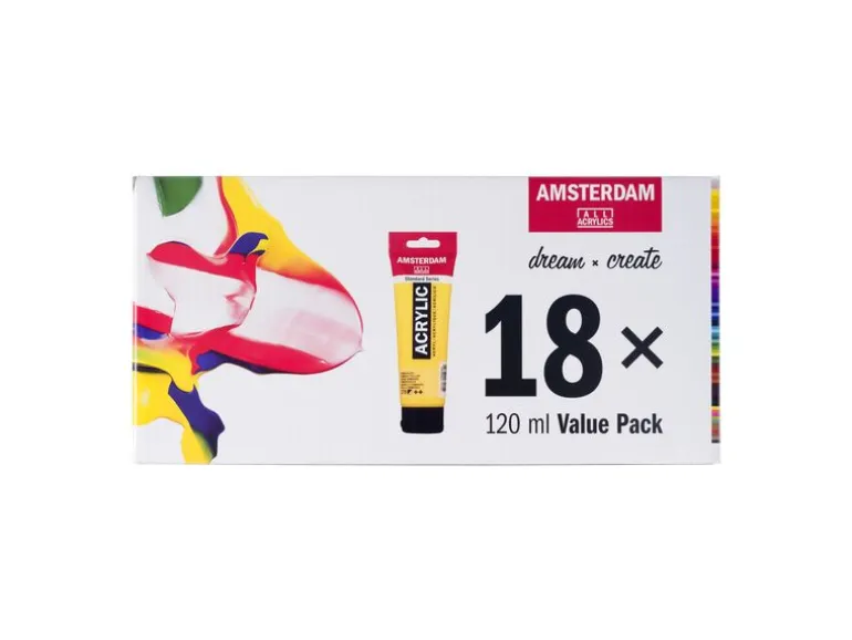 Amsterdam Acrylfarbe Standard Serie Set 18 x 120 ml