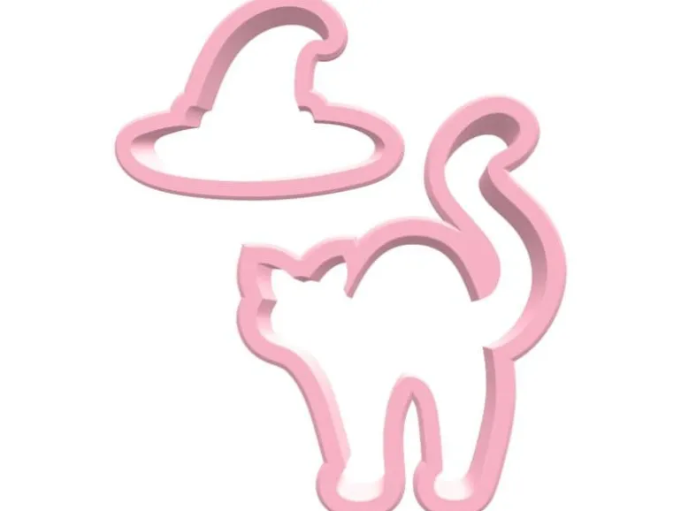 BackshopSchweiz Ausstechformen Set – Katze und Hut 1 Stück, Rosa
