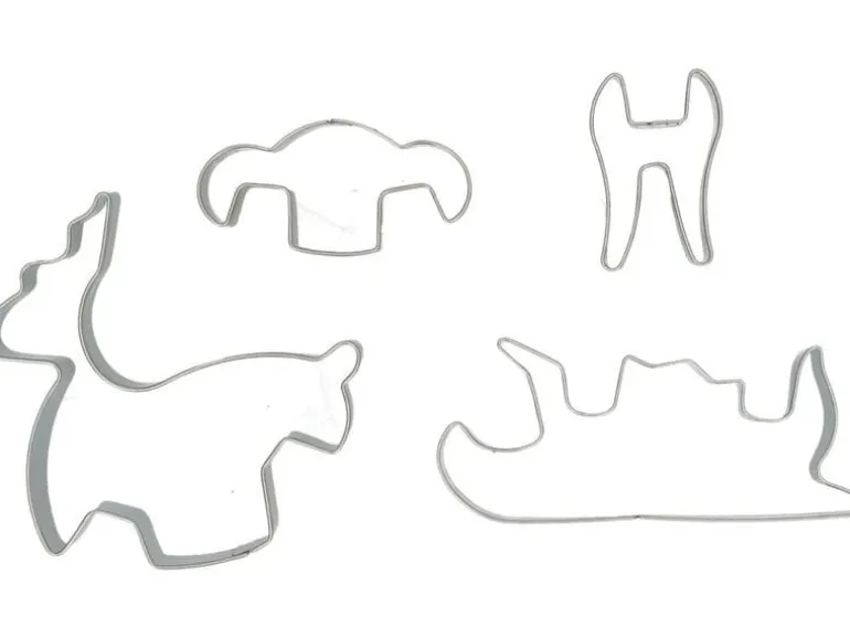 BackshopSchweiz Ausstechform 3d Weihnachtsschlitten Set - 4-teilig