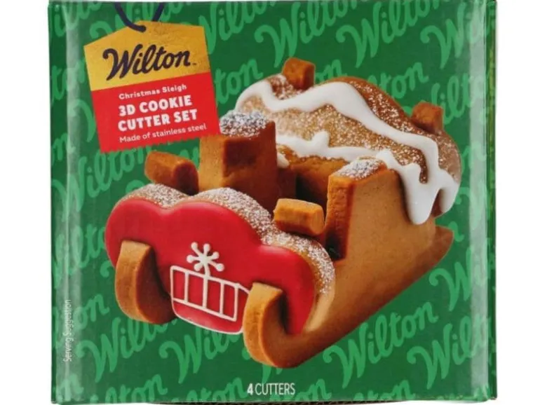BackshopSchweiz Ausstechform 3d Weihnachtsschlitten Set - 4-teilig