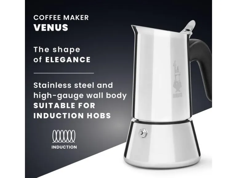 Bialetti Espressokocher Venus 6 Tassen, Silber
