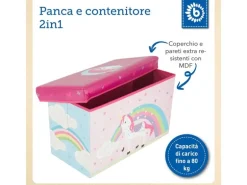 bieco 2in1 Aufbewahrungsbox und Bank Einhorn