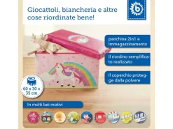 bieco 2in1 Aufbewahrungsbox und Bank Einhorn