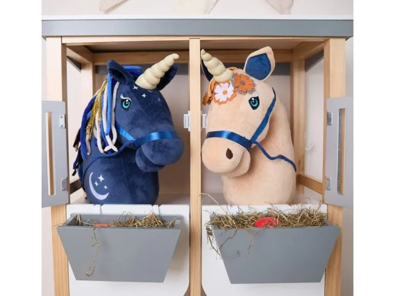 bieco Steckentier Einhorn Luna Blau/Gold/Dunkelblau