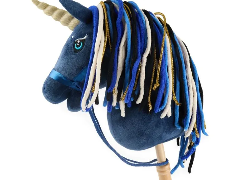 bieco Steckentier Einhorn Luna Blau/Gold/Dunkelblau