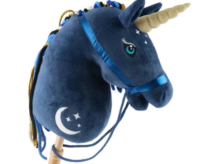 bieco Steckentier Einhorn Luna Blau/Gold/Dunkelblau