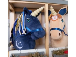 bieco Steckentier Einhorn Luna Blau/Gold/Dunkelblau