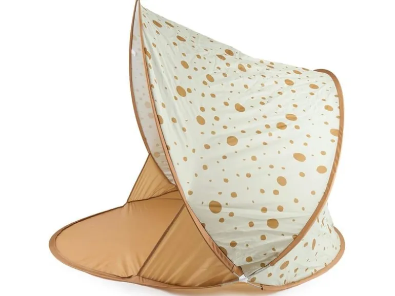 bieco Strandmuschel Dots beige caramel mix