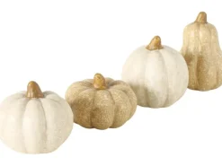 Boltze Aufsteller Kübis-Set Pumpky Keramik, 6.5 x 5.5 cm, 4 Stück