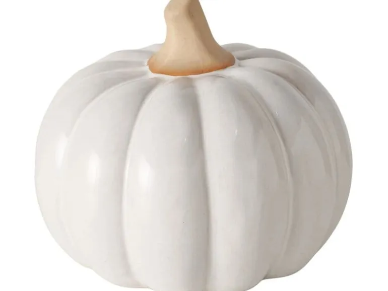 Boltze Aufsteller Kürbis Monty 15.2 x 12.5 cm, Creme