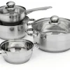 BRATmaxx Pfannen-Set Kochtopfset 7-teilig, 17.2 cm/21.4 cm/25.4 cm