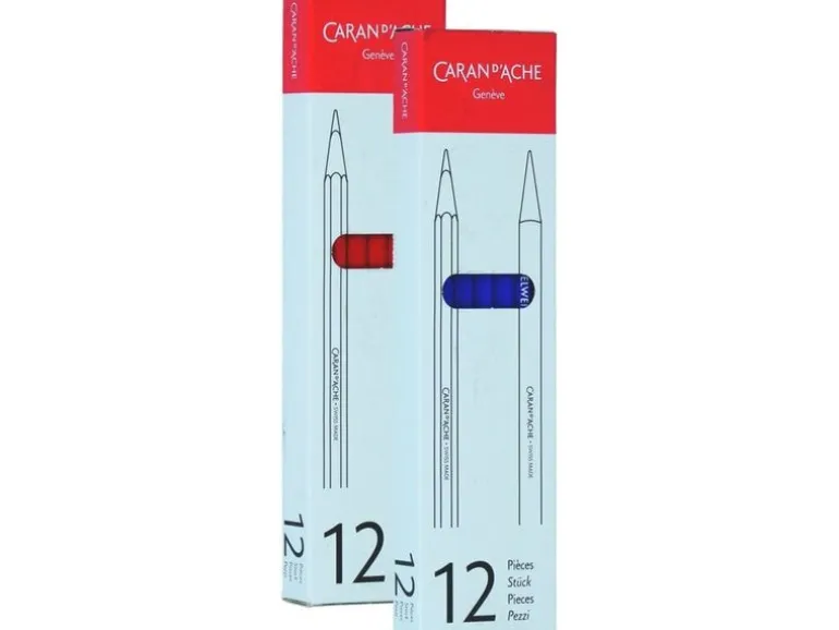 Caran d'Ache Bleistift F, Blau, 12 Stück