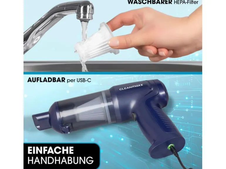 CLEANmaxx Akku-Handsauger 16535 Dunkelblau