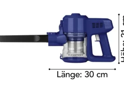 CLEANmaxx Akku-Hand- und Stielsauger Zyklon, Blau/Silber