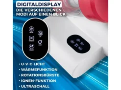CLEANmaxx Milben-Handstaubsauger 400W, Weiss/Rot + CH-Stecker
