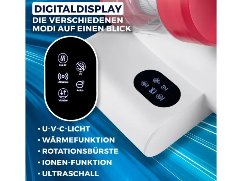 CLEANmaxx Milben-Handstaubsauger 400W, Weiss/Rot + CH-Stecker