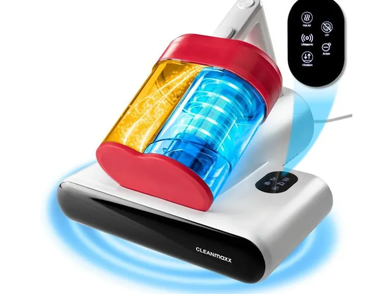 CLEANmaxx Milben-Handstaubsauger 400W, Weiss/Rot + CH-Stecker