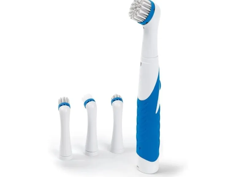 CLEANmaxx Reinigungsbürste 6 V weiss/blau inkl. 4 Aufsätze Weiss