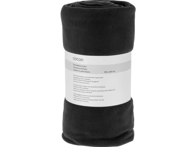 COCON Decke Fleece Polar 150 x 210 cm, Anthrazit