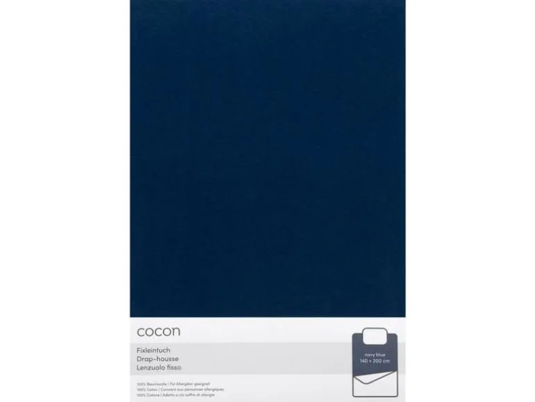 COCON Fixleintuch Jersey 140-160 x 200 cm, Marineblau