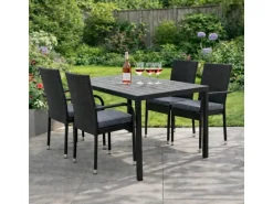 COCON Gartentisch Alice, 150 x 90 x 74 cm, Schwarz/Grau