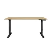 Contini höhenverstellbarer Bürotisch 2.0 x 0.9 m Eiche, Schwarz