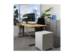 Contini höhenverstellbarer Bürotisch 2.0 x 0.9 m Eiche, Schwarz