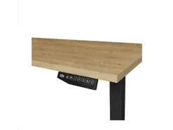 Contini höhenverstellbarer Bürotisch 2.0 x 0.9 m Eiche, Schwarz