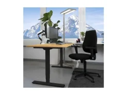 Contini höhenverstellbarer Bürotisch 2.0 x 0.9 m Eiche, Schwarz