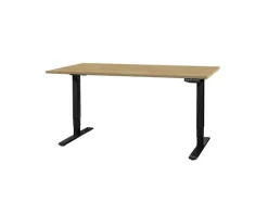 Contini höhenverstellbarer Bürotisch 2.0 x 0.9 m Eiche, Schwarz