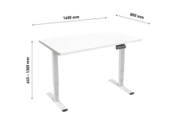 Contini RAL 9016 1.6 x 0.8 m Weiss mit Weisser Tischplatte