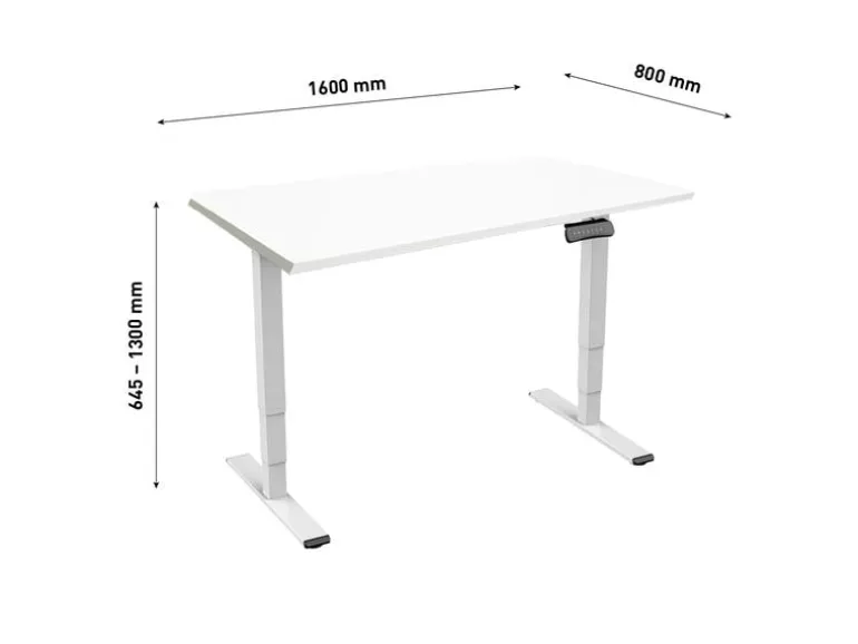 Contini RAL 9016 1.6 x 0.8 m Weiss mit Weisser Tischplatte