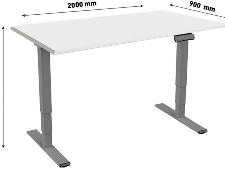 Contini Stehtisch ET225E 2 x 0.9 m, Dunkelgrau/Grau