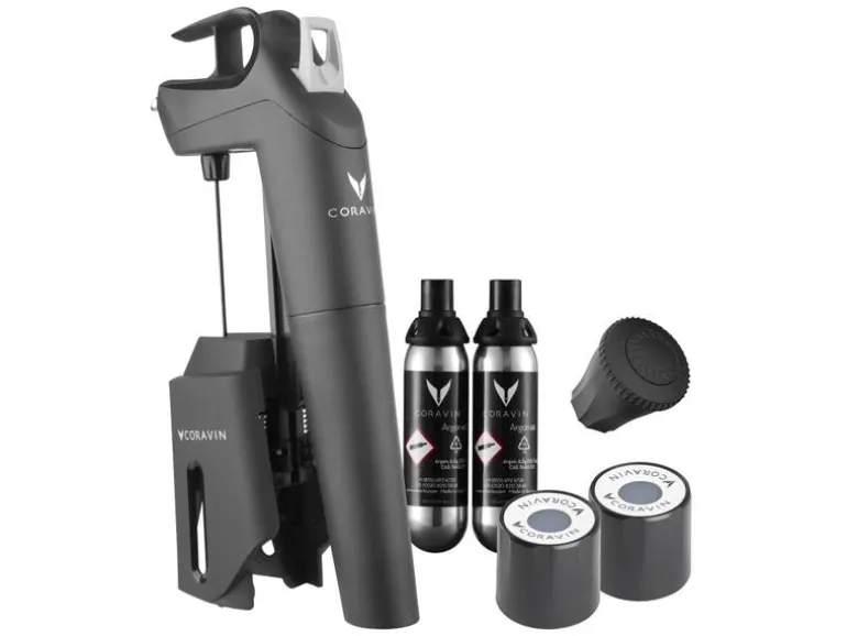 Coravin Weinausgiesser Timeless Three + 1 Stück, Schwarz