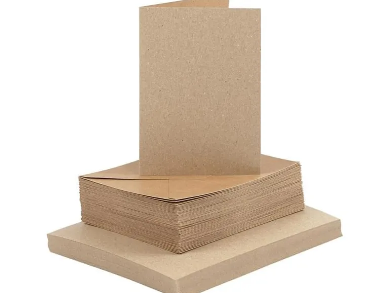 Creativ Company Blankokarte und Couvert 10.5 x 15 cm, 50 Stück, Braun