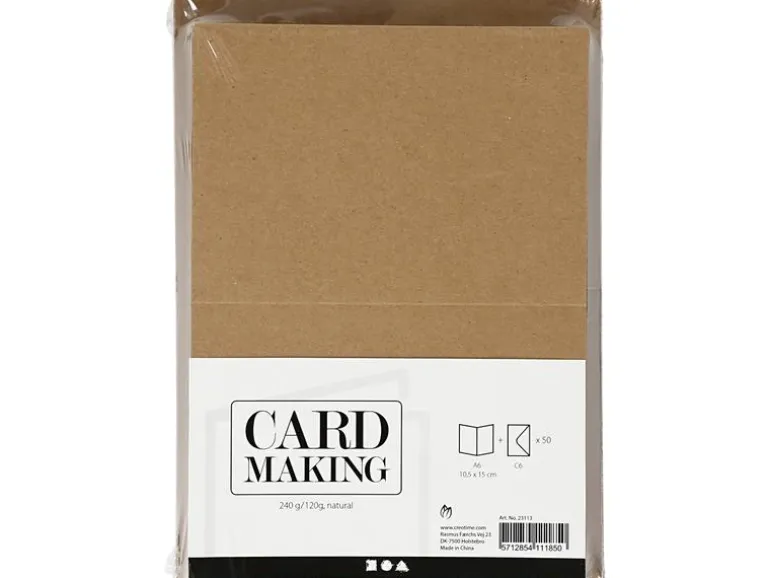 Creativ Company Blankokarte und Couvert 10.5 x 15 cm, 50 Stück, Braun