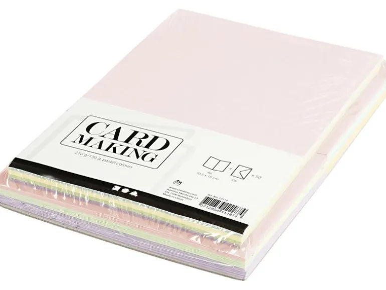 Creativ Company Blankokarte und Couvert 10.5 x 15 cm, 50 Stück, Pastell