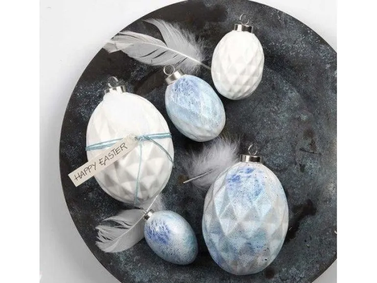 Creativ Company Eier aus Terracotta, Weiss