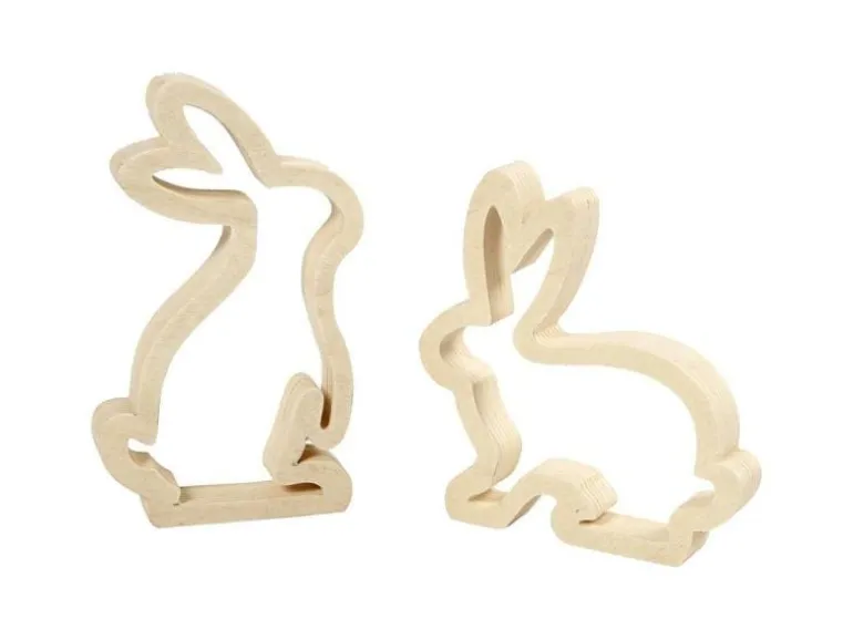 Creativ Company Holzhase Hellbraun, 2 Stück